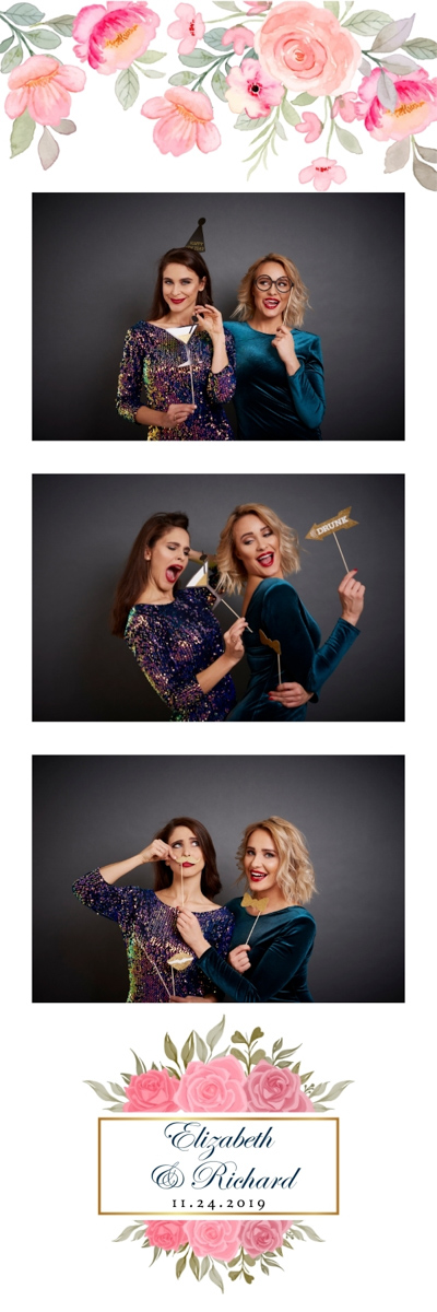 Cadre personnalisé avec imprimé de fleurs pour photo de photobooth - Location