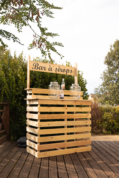 Bar à sirop mariage - Location décoration Vendée